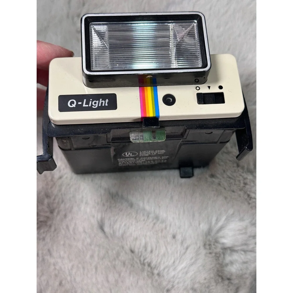 Polaroid Instant Camera OneStep Land Camera Q-Light Flash Rainbow Stripe AS IS